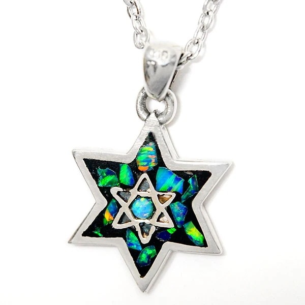 ダビデスター 星 オパール ヨーロッパ 盃 リバーシブル シルバー 925 銀 メンズ ペンダント