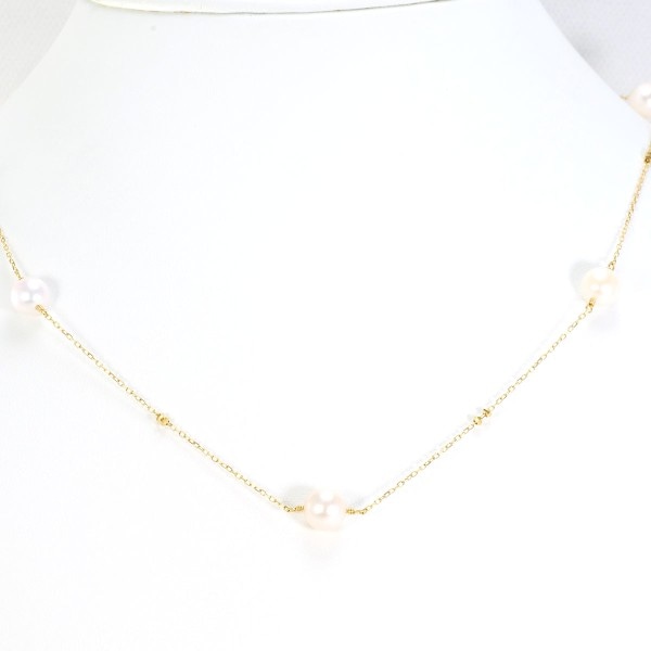 K18 18金 YG イエローゴールド ネックレス パール(真珠) 約80cm ジュエリー 中古