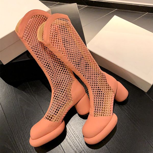 大人気！ 厚底シューズ ヒールパンプス厚底スニーカーシューズブーツフレキシブルブーツ夏の新作通気透かし透かし網の太さと薄いタイプの高筒網面涼靴 レディース 韓国ファッション サンダル さんだる