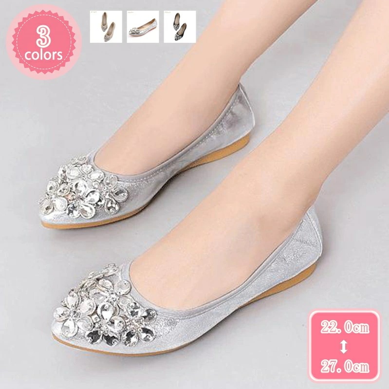 500円OFFクーポン パンプス ローヒール フラットシューズ 痛くない 大きいサイズ 春 春夏 モカシン ぺたんこ 歩きやすい 疲れにくい ビジュー ローヒールパンプス おしゃれ かわいい レディー