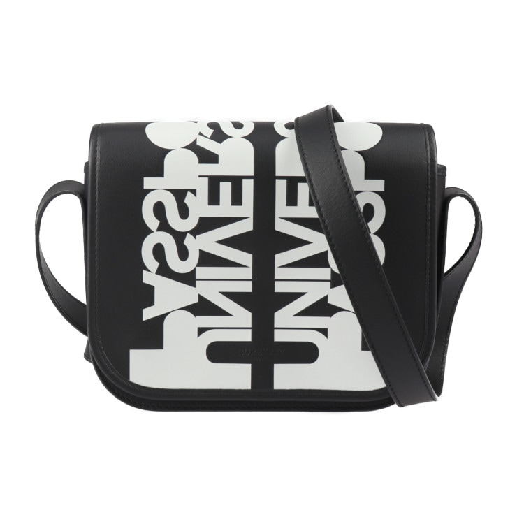 超美品 BURBERRY バーバリー ショルダーバッグ 8051828 ユニバーサル パスポート レザー ブラック ホワイト メッセンジャー クロスボディ【本物保証】