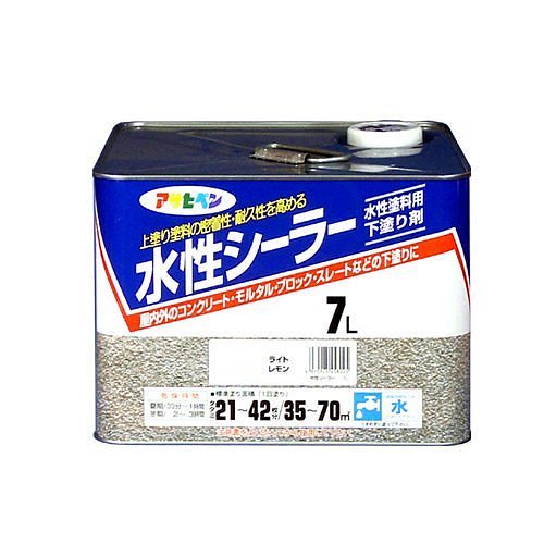 （まとめ買い）水性シーラー ライトレモン 7L [x3缶セット]