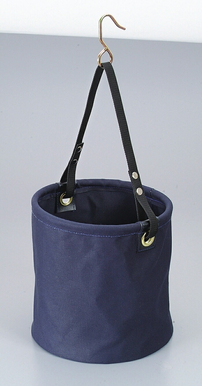 10号（紺）底板付き電工用バケツ 直径24cm高さ24cm フック付き（KB-05-24N） ガーデ