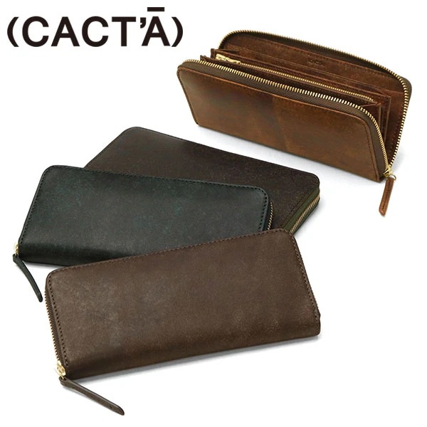 カクタ 長財布 メンズ レディース (CACT A) 財布 大容量 本革 ラウンドファスナー ブランド 革 小銭入れ 軽量 革財布 HABANA LONG WALLET 2045