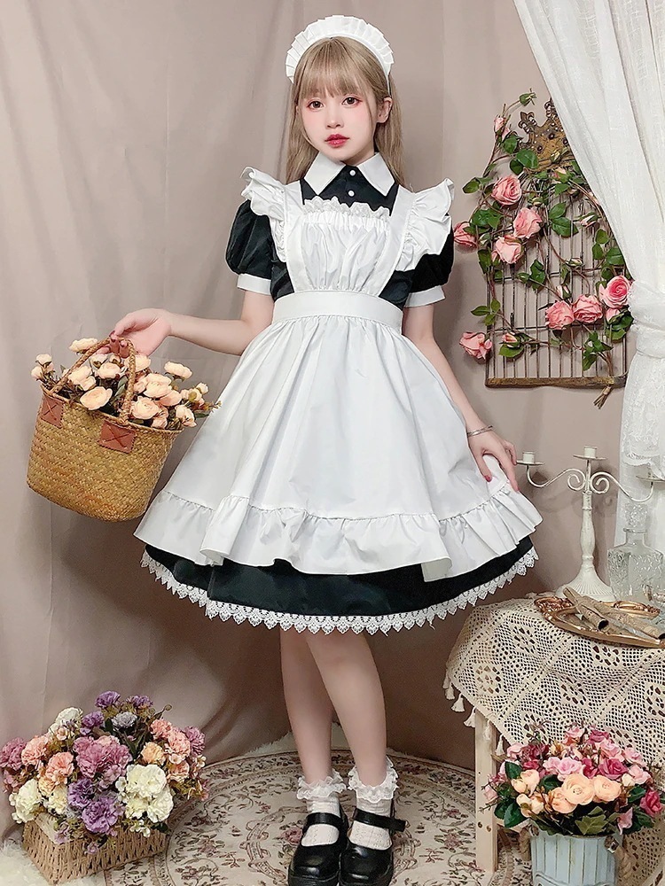 秋 ハロウィン衣装 メイド服 コスプレ 魔女 メイド コスチューム 女王 巫女 仮装 ロングワンピース4点セット レディース ドレス レース 可愛い パーティー変装 大人 ロリータスカート