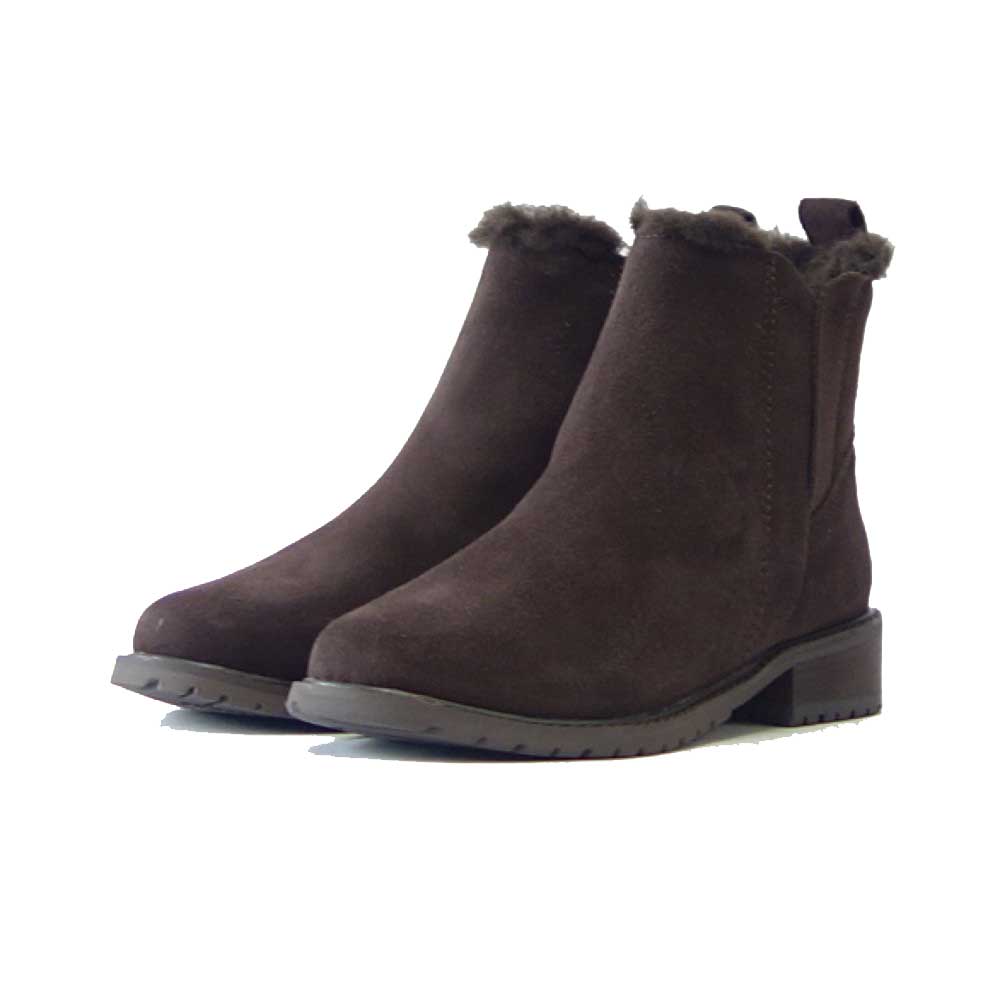 W 11292 パイオニア（レディース） ：エスプレッソ スエードレザー ウォータープルーフ サイドゴア 「靴」