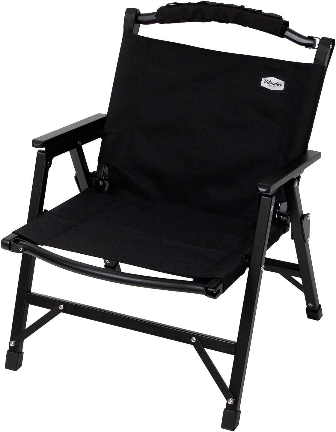 ウッドフレームチェアEX ブラック/ブラック 折りたたみチェア ウッドチェア アウトドア キャンプ BBQ チェアリング