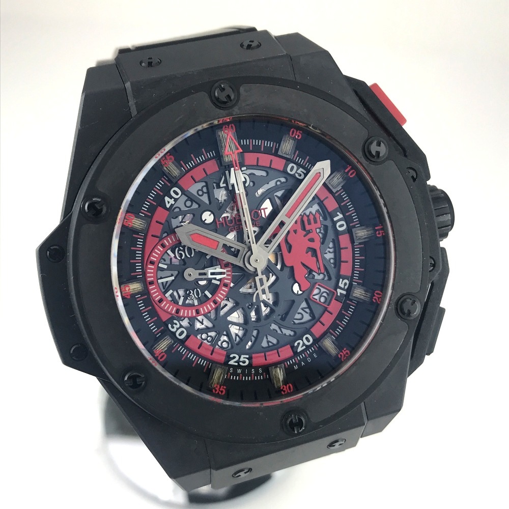 HUBLOT ウブロ 腕時計 716.CI.1129.RX.MAN11 レッドデビル マンチェスター キングパワー 自動巻き 世界500本限定 チタン ブラック