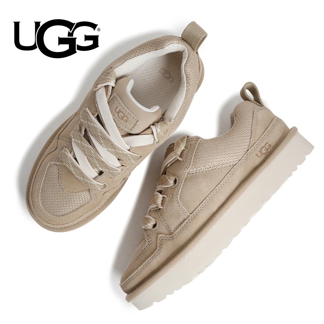 UGG アグ 厚底 ロー ローメル スニーカー W LO LOWMEL MUSTARD SEED ( マスタード ベージュ スエード 厚底 レザースニーカー 1168890 )