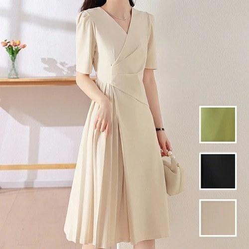 パーティードレス 結婚式 ワンピース ミディアム ひざ丈 オケージョン ドレス 韓国 ファッション レディース 春 夏 秋 ブライダル お取り寄せ PTXP611 お呼ばれ コーデ 成人式 二次会 同