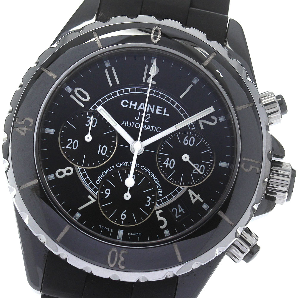 シャネル CHANEL H0939 J12 黒セラミック クロノグラフ 自動巻き メンズ 良品 _813228【中古】