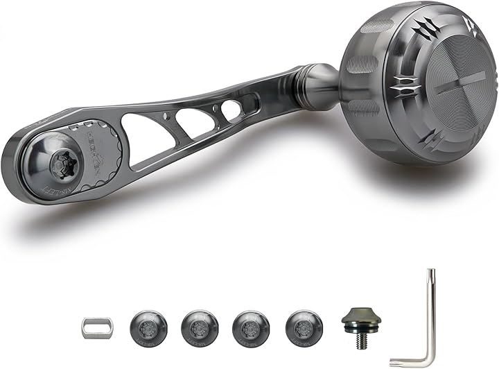 65/75mm可変 リール ハンドル 35mm ハンドルノブ 搭載 シマノ SHIMANO ダイワ DAIWA アブ Abu ベイトリール 通用 Arch Hammer(ガンメタル)