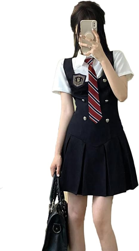 [Wuzfully] コスプレ 制服 JK 3点セット 女子高生 ハロウィン 仮装 JK制服 ワン