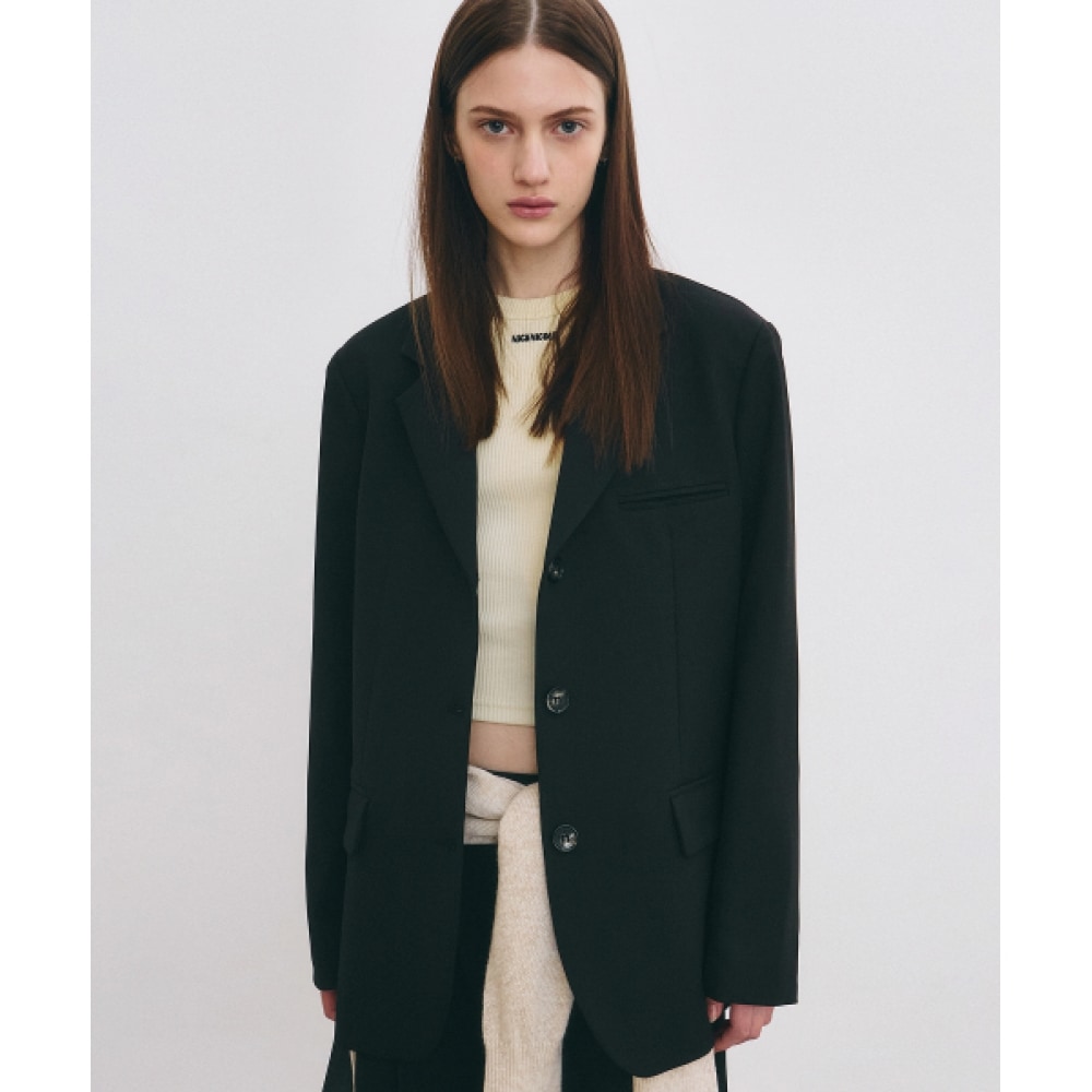 NICK&NICOLE ミニマルクラシックブレザージャケット_ブラック