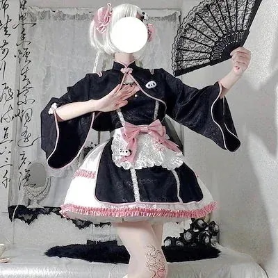 現品/優良商品の新作中華ロリータ チャイナ風ミニワンピースセット コスプレ ロリータワンピース コスム メイド服品質保証