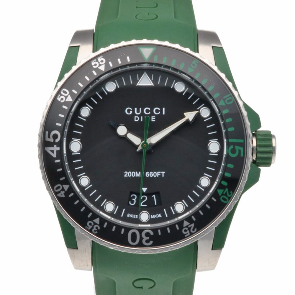 グッチ ダイブ 腕時計 ステンレススチール YA136310/136.3 クオーツ 1年保証 GUCCI 中古