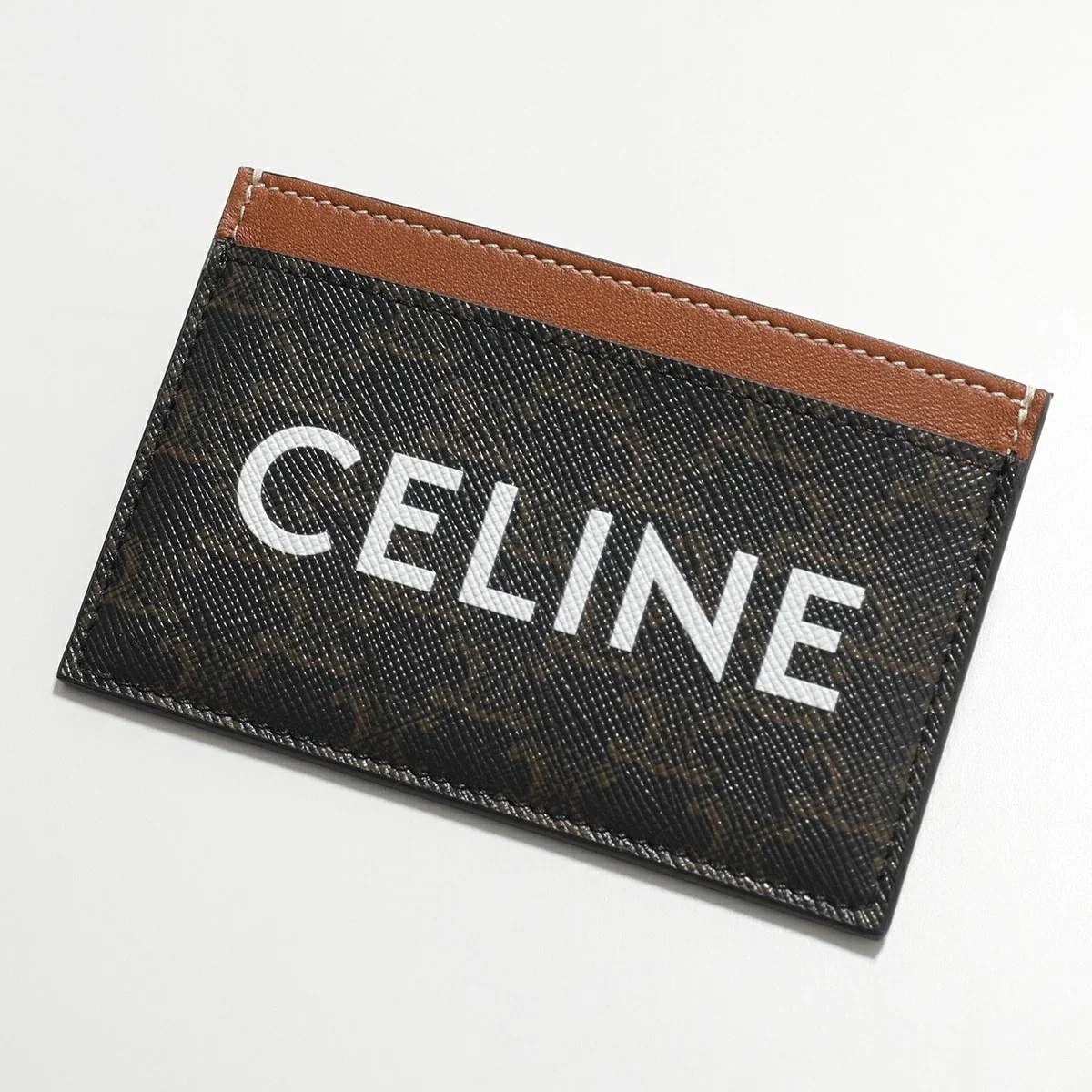 CELINE セリーヌ カードホルダー 10B702CLY.04LU メンズ カードケース トリオンフ コーティングキャンバス レザー ロゴ Tan