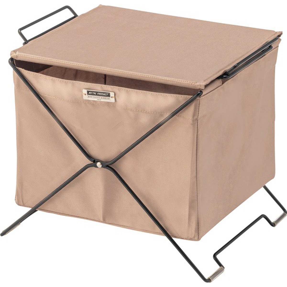 バスケット MIP-75BE MIP-75BK MIP-75GR 収納箱 収納ボックス 収納ケース 折りたたみ式 折り畳み式 おしゃれ アウトドア 蓋付き フタ付き 積み重ね スタッキング サイドテー