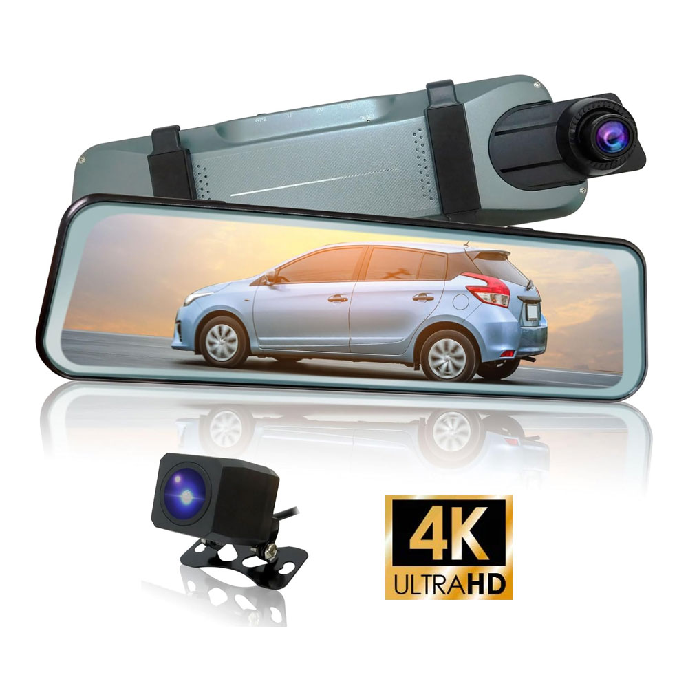 SONYセンサー ドライブレコーダー 超高画質 ルームミラー型 4K 薄型 2カメラ 24時間駐車監視機能 タッチパネル操作