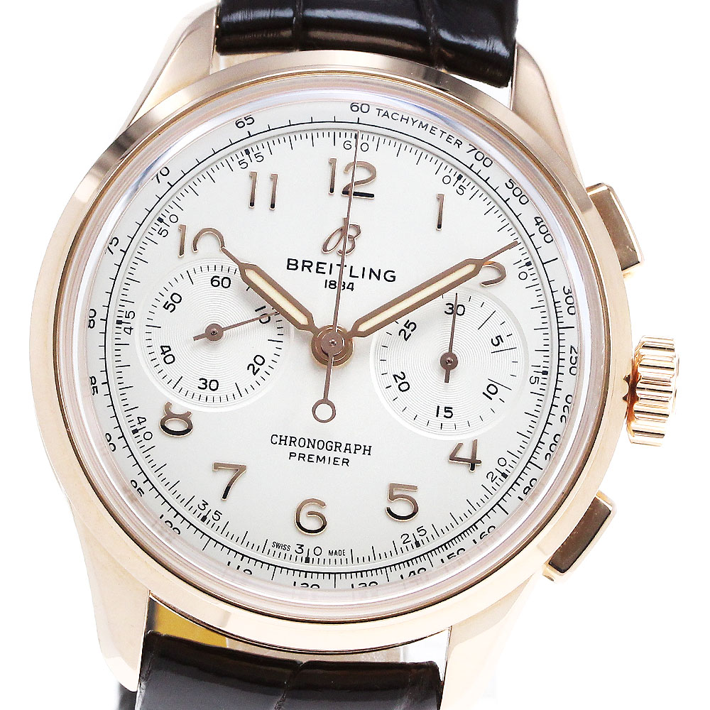 ブライトリング BREITLING RB0930 プレミエ B09 クロノグラフ40 K18PG 手巻き メンズ 良品 内箱・保証書付き_804234【中古】
