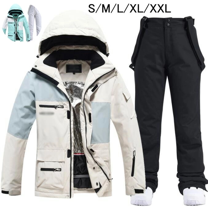 新品セールスノーボードウェア 可愛い スキーウェア スノボ ウェア 男女兼用 防寒 防水レディース 2点セット ジャケット パンツ 暖かい メンズスノボウェア サスペンダー ペアスノーウェア 大きいサ 9,182円