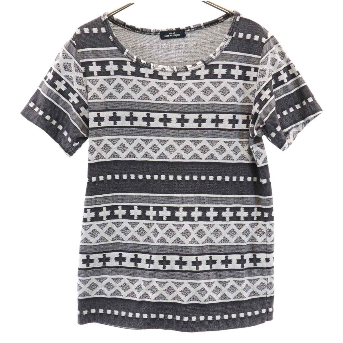 tricot COMME des GARCONS トリコットコムデギャルソン 92年 90s 日本製 オールド 総柄 半袖 Tシャツ グレー系 レディース 古着 8,080円