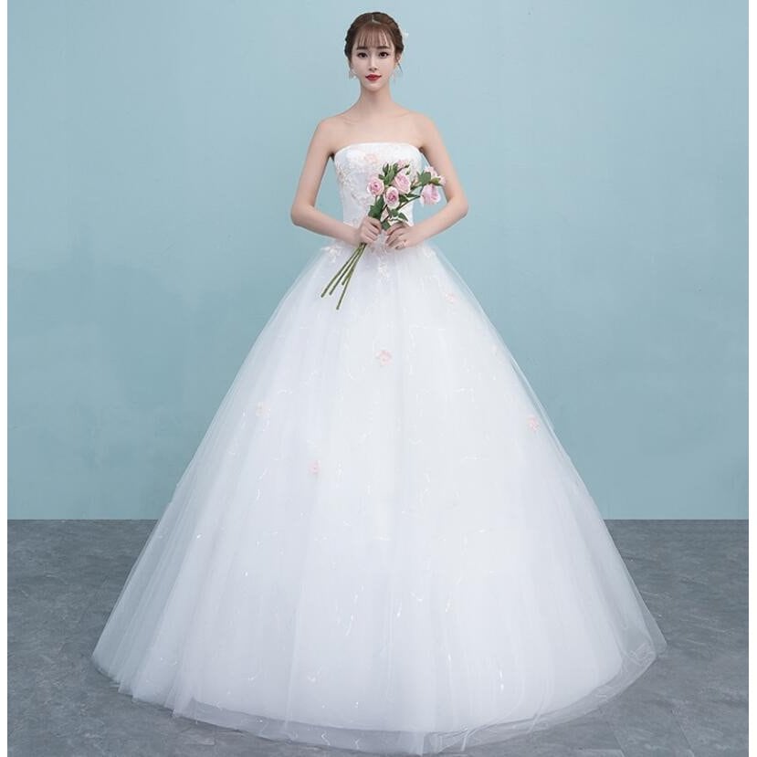 ビスチェ 花嫁 花柄 上品 お姫様 セクシー プリンセス レディース レース ウエディングドレス バ