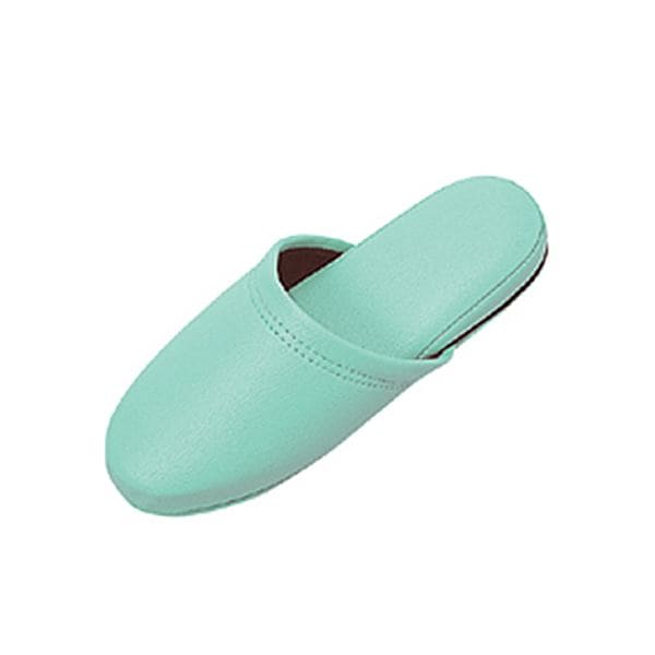 （まとめ）オーミケンシ 抗菌ビニールレザー調スリッパ グリーン 1セット（10足） (×3セット)