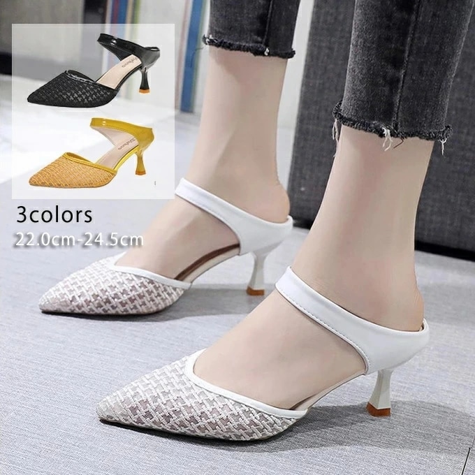 ミュール サンダル レディース ハイヒール ミュール 透け シースルー 靴 美脚 フェミニン オフィス 通勤 フォーマル 歩きやすい 結婚式 大人 キレイめ 夏 新作