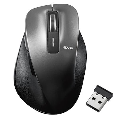 他サイト： ワイヤレスマウス 無線 2.4GHz Mサイズ 5ボタン 戻る進むボタン 握りの極み ブラック M-XGM10DBBK/ECの商品画像