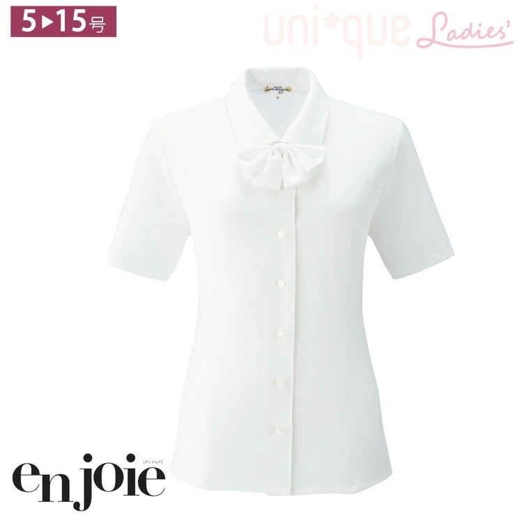 レディース リボン 2way 半袖 ブラウス ジョア 06130 吸汗速乾 オフィスシャツ 無地 Yシャツ事務服 就活 リクルート 面接 フォーマル 入学式 卒業式白 卒業式 卒園