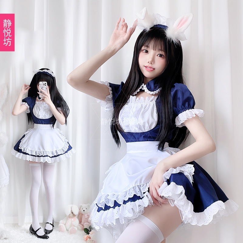 日本のメイドプリンセススカートキャットウーマン白黒メイド服日本のアニメコスプレロリコスメイド制服
