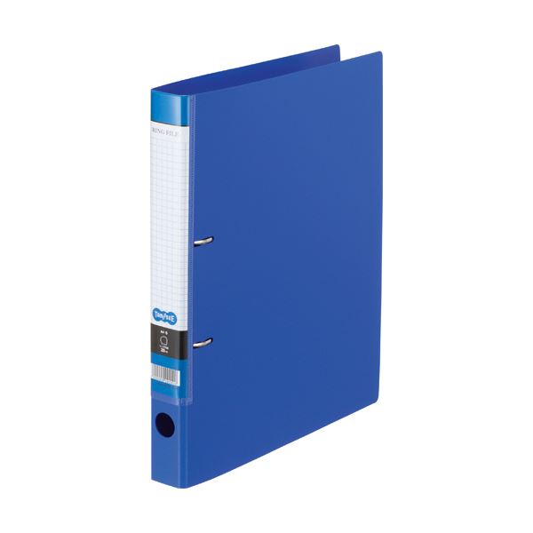 (まとめ) TANOSEE DリングファイルA4タテ 2穴 200枚収容 背幅37mm ブルー 1冊 (×30セット)