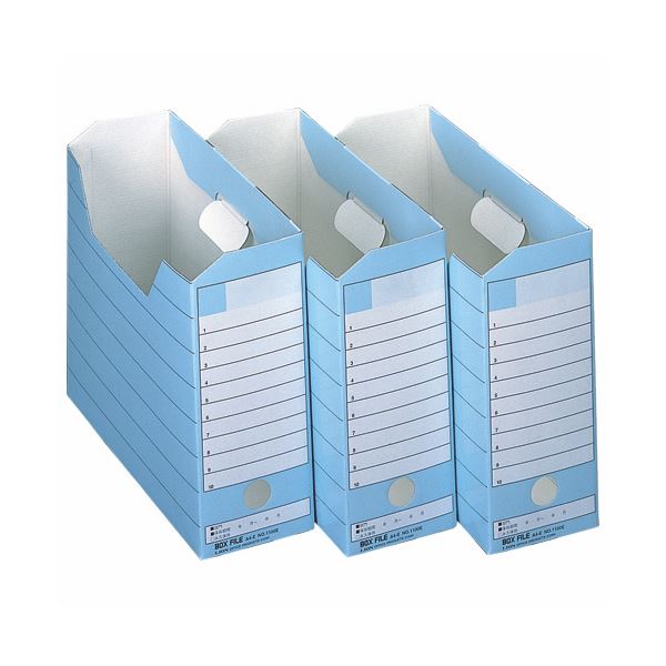 (まとめ）ライオン事務器 ボックスファイルダンボール製 A4ヨコ 背幅105mm ブルー CS-1100E 1セット(30冊:3冊×10パック)(×3セット) 37,452円
