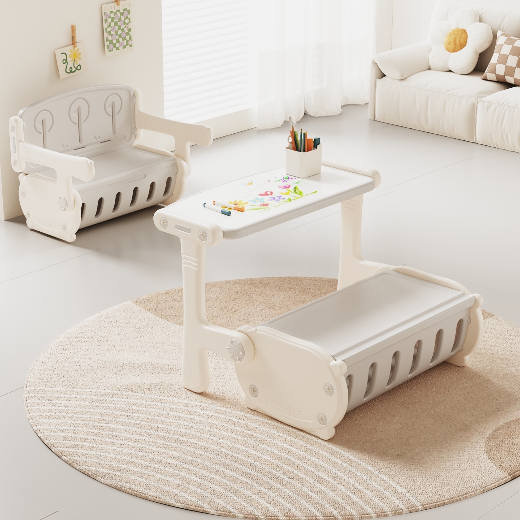 【国内出荷は送.料.無.料】一体式デスク&チェア 子供用テーブル テーブルセット キッズデスク キッズチェア 子供机 学習デスク 机 幼児机 学習机 収納付き キッズテーブル 子供チェア キッズデスク