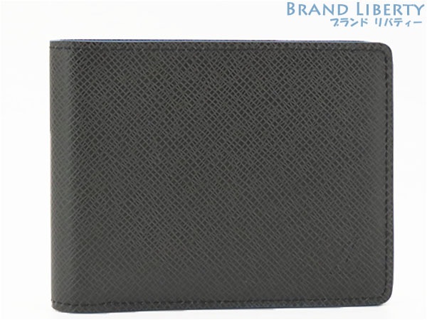 激レア新古品ルイヴィトンタイガポルトフォイユミュルティプル二つ折り札入れ財布コンパクト財布ブラックブルーM30531