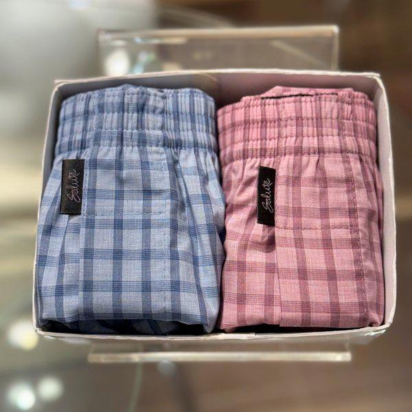 男性先染め綿200本メランチェックトランクスSET (WMP5415D SET)_s