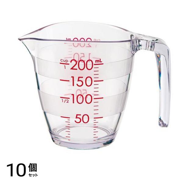 マーナ 目盛りが見やすい計量カップ K649CL クリア 200mL 10個セット