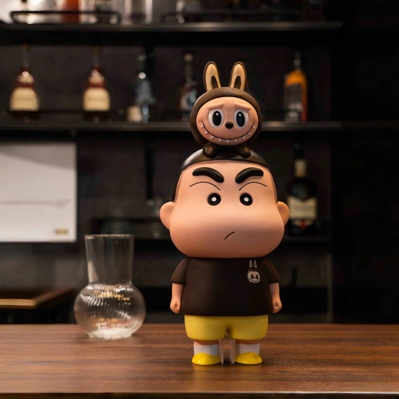 labubu布クレヨンしんちゃんブラインドボックス手作りファッションぬいぐるみ置物可愛い女の子プレゼント