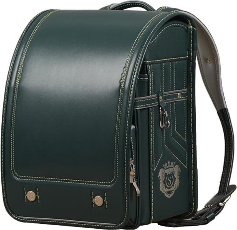 （Bidasu） 3色 ランドセル 男の子 型落ち a4フラットファイル対応 自動ロック 青 グリーン 高級合革 軽量 撥水加工 抗菌 防臭加工 新学期お祝い 小学生通学鞄 6年間安心 S73 (グリ 11,906円