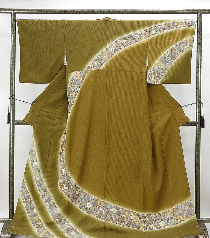 訪問着 未着用超美品 正絹 花模様 身丈168cm 裄丈65.5cm 訪問着 未使用 新古品 着物