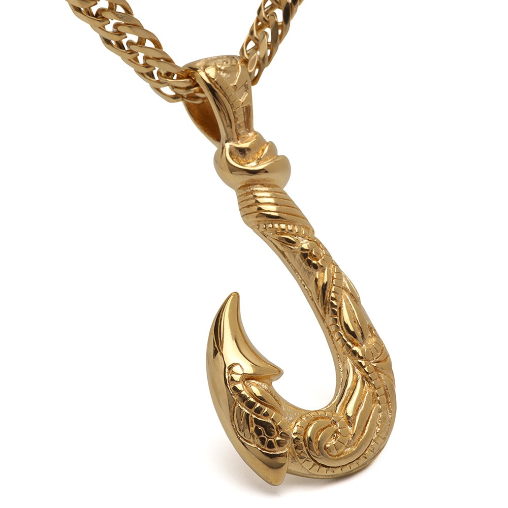 ステンレス フィッシュフックネックレス [n1094]