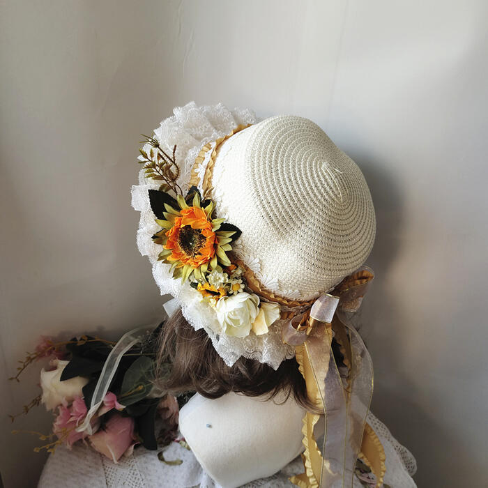 2025新入荷！【早割り】【急速出荷】麦わら 帽子 ロリータ 子供 大人 選べる ゴシック ロリィタ フェミニン 華ロリ ハンドメイド カンカン帽 夏 レディース お嬢様 欧風 田園風 クラシカル ス