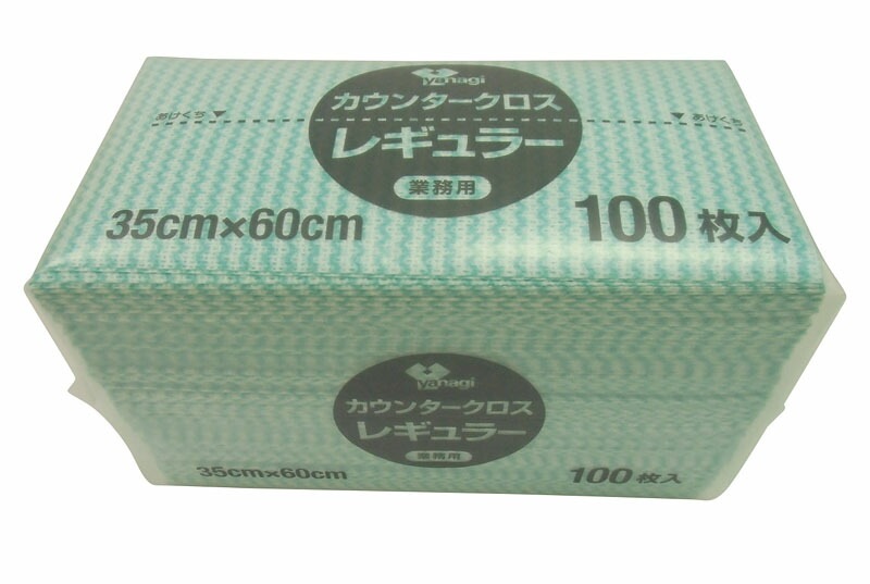 （まとめ買い）やなぎプロダクツ KT-024 カウンタークロス 袋入り レギュラー グリーン 100枚入 [x3]