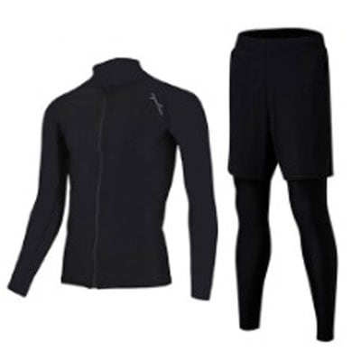 メンズラッシュガード ジップアップ+レギンス サーフパンツ AQAMAL-PL