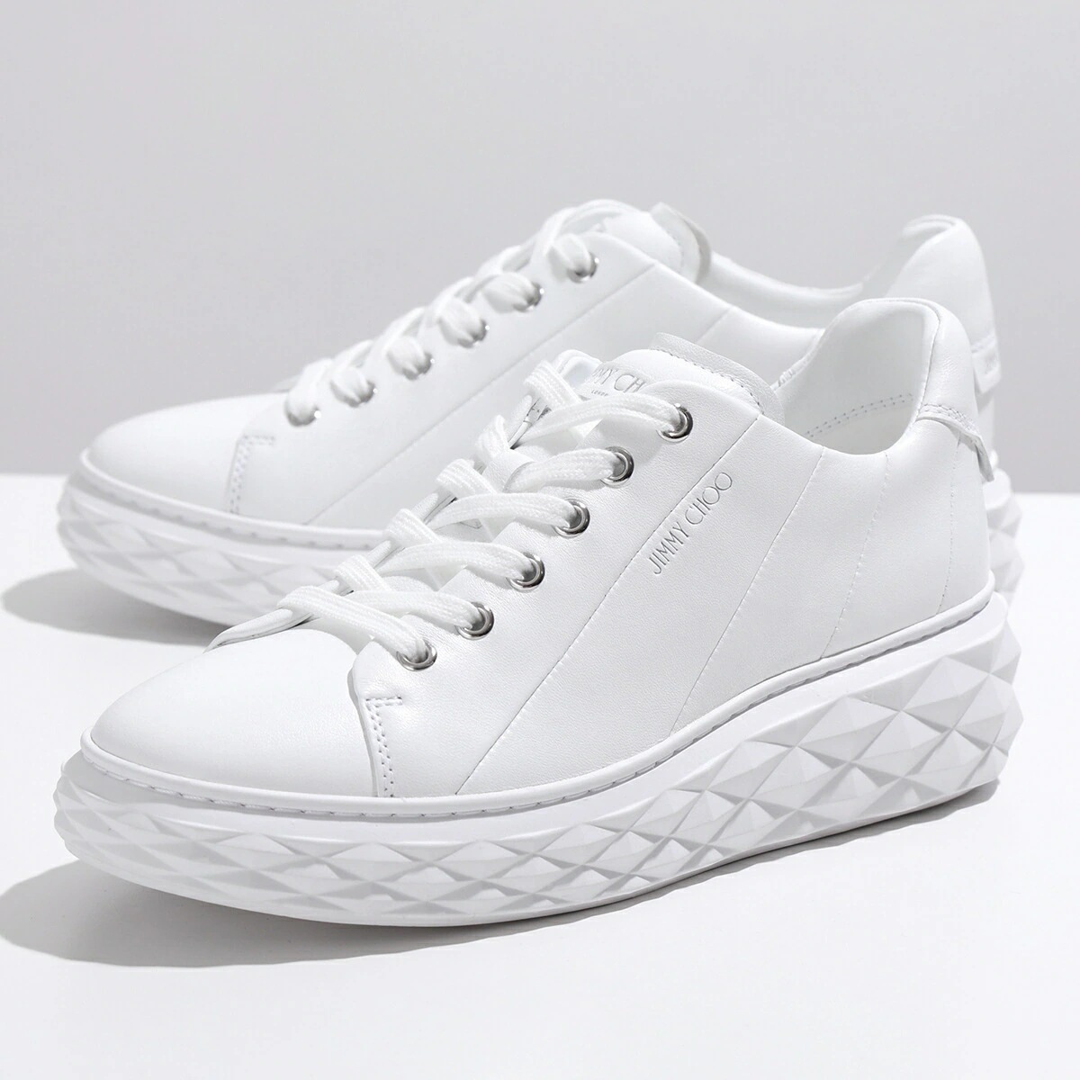 Jimmy Choo ジミーチュウ スニーカー DIAMOND LIGHT MAXI/F RXN レディース レザー ローカット ロゴ シューズ 靴 V-WHITE