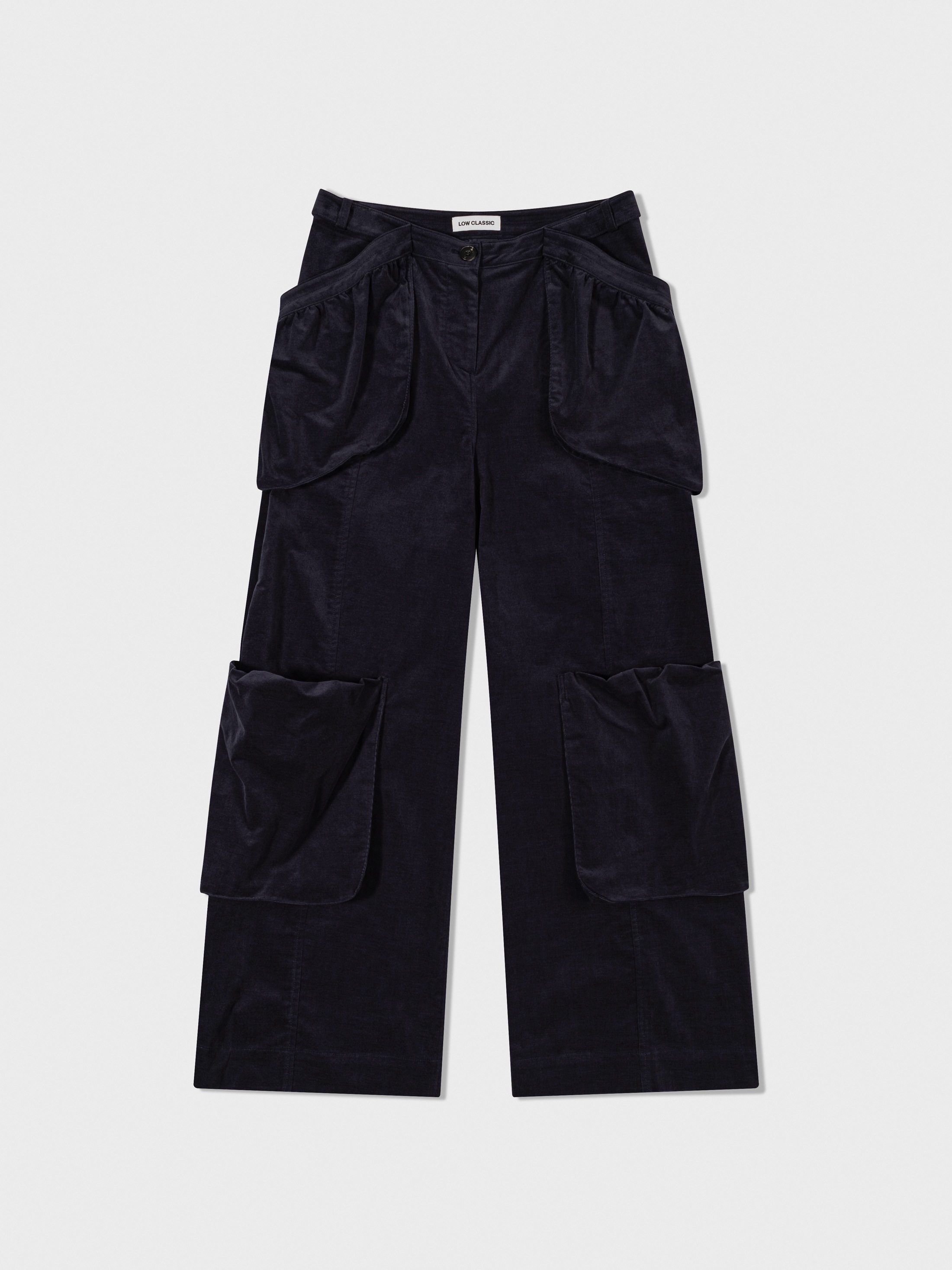 【LOW CLASSIC】 CORDUROY BUBBLE POCKET PANTS : NAVY