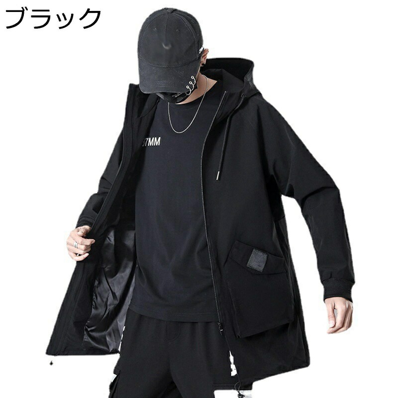 メンズ ベンチコート 春 秋 ロングコート アウター フード付き ジャケット カジュアル 防寒 防風 スプリングコート 通勤 通学 アウター 薄手 おおきいサイズ おしゃれ 男性用 トップス