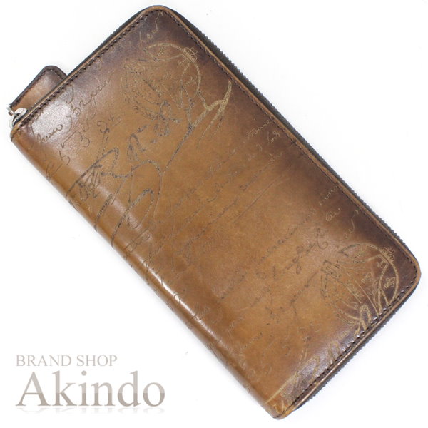 良好品　ベルルッティ　イタウバ　スクリットレザー　ロングジップウォレット　長財布 Berluti】ベルルッティ『イタウバ バーティカル スクリット スワイプ