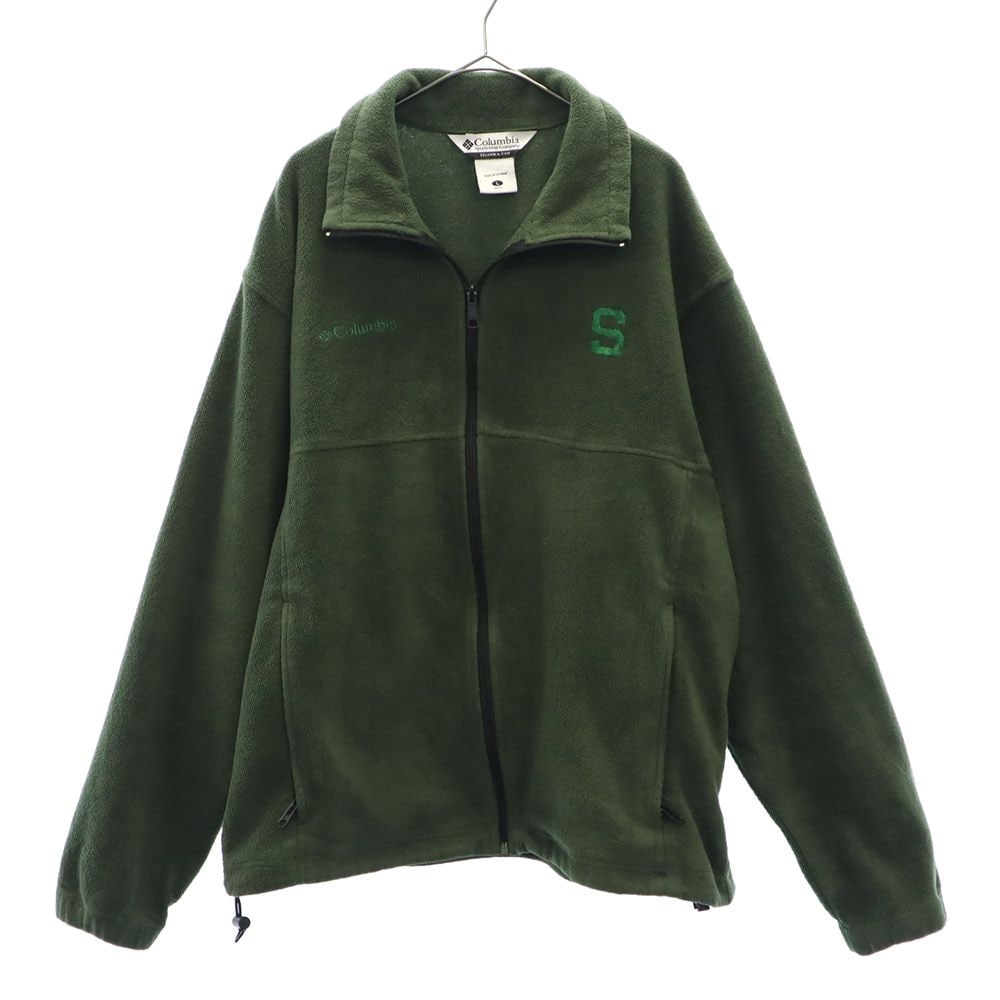 ロゴ刺繍 フリースジャケット L カーキ アウトドア メンズ